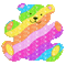 Rainbow Teddy - GIF animasi gratis GIF animasi