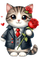 ♡§m3§♡ VDAY cat rose red love image - besplatni png animirani GIF