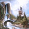 Y.A.M._Fantasy landscape castle background - GIF เคลื่อนไหวฟรี GIF แบบเคลื่อนไหว