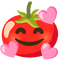 Smiling tomato with hearts Emoji Kitchen - zadarmo png animovaný GIF