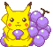 pikachu eating grapes - GIF animé gratuit GIF animé