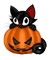 Halloween, Katze, Kürbis - besplatni png animirani GIF