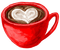 Tasse, Kaffe, Kakao, Sahneherz - gratis png geanimeerde GIF
