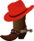 Red Western Hat and Boot - png gratuito GIF animata