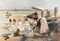 Victorian Painting by Mann on the Beach - фрее пнг анимирани ГИФ