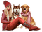 winter woman and dogs by nataliplus - Free PNG Animated GIF