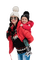 mother and child in winter - png gratis GIF animasi