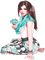 soave woman spring flowers fashion pink teal - png gratuito GIF animata
