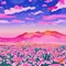 Pink Mountain and Flower Field - zdarma png animovaný GIF
