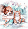 dog and cat milla1959 - бесплатно png анимированный гифка