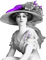 soave woman vintage hat flowers black white - 免费PNG 动画 GIF