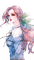Акварель, девушка - безплатен png анимиран GIF