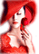 Woman with a red hat - gratis png animerad GIF