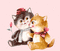 Duo chaton amoureux - 免费动画 GIF 动画 GIF
