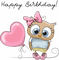 kikkapink deco scrap birthday happy owl - png gratuito GIF animata
