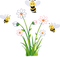 Flower and bees - darmowe png animowany gif