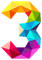 Kaz_Creations Numbers Colourful Triangles 3 - zdarma png animovaný GIF