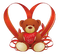 Kaz_Creations Deco Valentine Heart Love Teddy Bear - png grátis Gif Animado