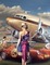 woman travel suitcase bp - PNG gratuit GIF animé