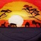 African Sunset Feltwork Background - zdarma png animovaný GIF