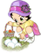 soave betty boop  easter pink purple yellow green - PNG gratuit GIF animé