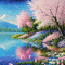 springtimes spring summer lake animated background - GIF animé gratuit