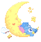 dolceluna blue bear moon sweet night - 免费动画 GIF 动画 GIF