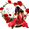 femme coquelicot woman poppy flowers - png gratis GIF animasi