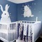 Blue Nursery with Bunny Mural - gratis png geanimeerde GIF