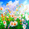 Y.A.M._Summer landscape background flowers - PNG gratuit GIF animé