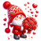 sm3 red gnome roses hearts vday cute - Free PNG Animated GIF