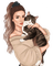femme avec un chat.Cheyenne63 - Free PNG Animated GIF