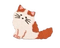 white and orange cat sticker - png gratis GIF animasi