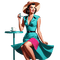 pinup woman coffee vintage - GIF animé gratuit