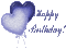 Kaz_Creations Text Happy Birthday  Hearts Blue Sparkle - GIF animé gratuit GIF animé