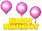 happy birthday text yellow balloons gif - Nemokamas animacinis gif animuotas GIF