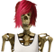 Kaz_Creations Halloween Skeleton With Wig - δωρεάν png κινούμενο GIF
