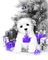 soave dog animals tree chrstmas black white purple - gratis png animerad GIF