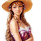 springtimes girl hat woman spring painting - безплатен png анимиран GIF