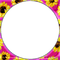 soave frame circle flowers sunflowers pink yellow - PNG gratuit GIF animé