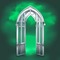 Silver Arch in Green Clouds - gratis png geanimeerde GIF