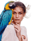 woman summer parrot dolceluna - 免费PNG 动画 GIF