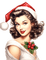 woman red vintage hat christmas - PNG gratuit GIF animé