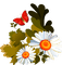daisy flower-marguerite-fleur-papillon - PNG gratuit GIF animé