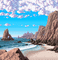 sea mer meer paysage landscape  gif anime animated  image beach plage fond background summer ete spring - GIF animé gratuit GIF animé