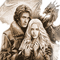 Y.A.M._Fantasy couple dragon sepia - 免费PNG 动画 GIF