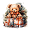 teddy bear, Christmas gifts - GIF animado gratis GIF animado