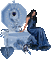 femme en bleu - Zdarma animovaný GIF animovaný GIF