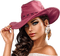 Woman Hat Pink Brown White Gold  - Bogusia - ingyenes png animált GIF