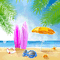 kikkapink summer beach animated background - GIF animé gratuit GIF animé